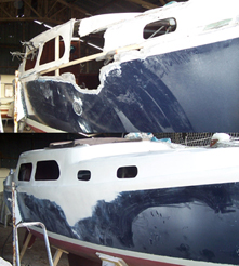 Réparation et stratification coque bateau